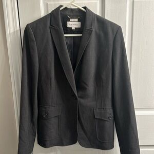 Calvin Klein Women's One Button Lux Blazer with 2 pockets size 8